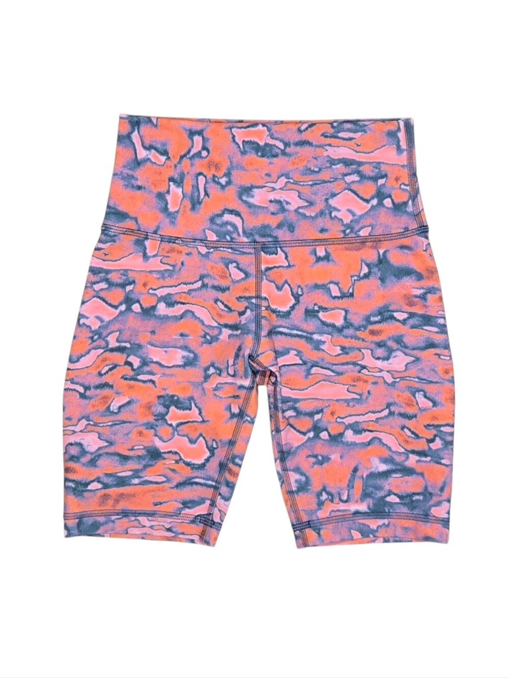 Lululemon Wunder Train Biker Shorts 8" High Rise Athletic Pink Blue Size 4